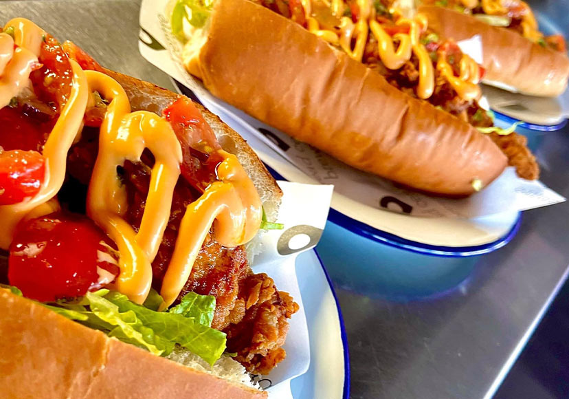 Freshly made subs at Dead Centre Brewing.